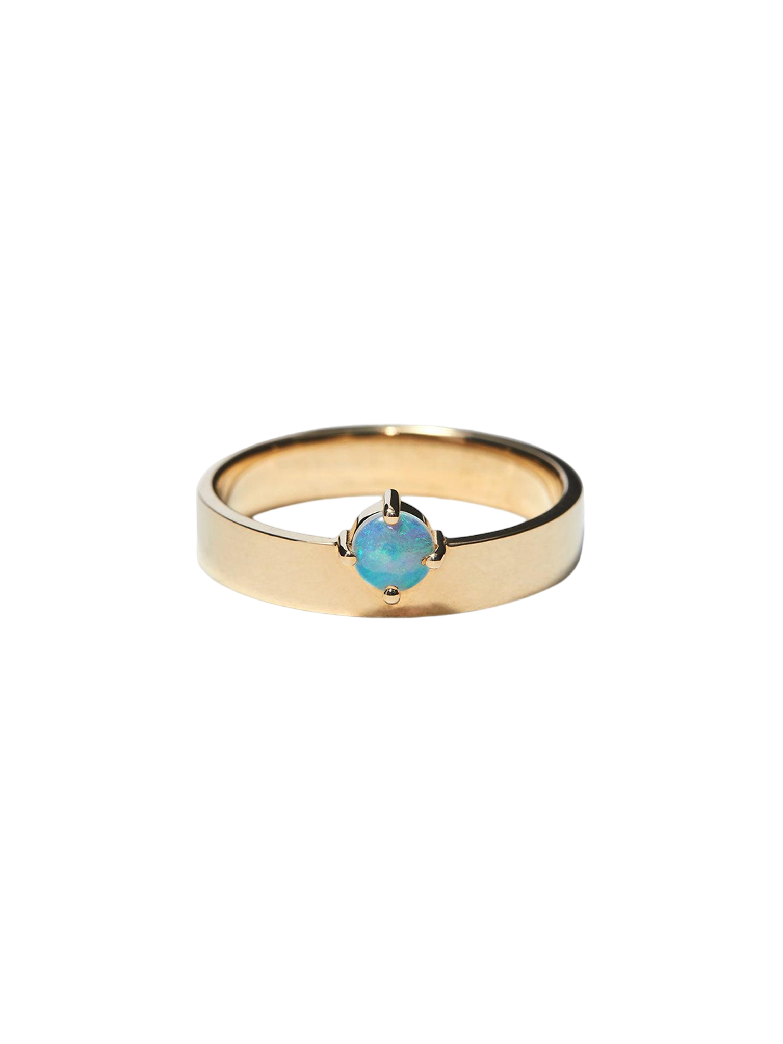 Small opal monolith ring